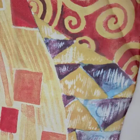 Vintage Past Times 100% Silk Chiffon Scarf Geometric Op Art Print, 15" x 58" - Picture 4 of 9